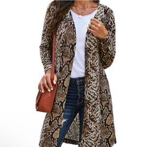 Snakeskin long cardigan kimono M